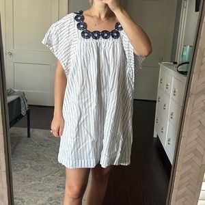 Madewell Cotton Blue & White Dress Size M
